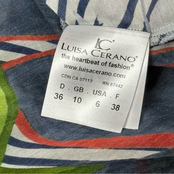Luisa Cerano Multicolour Tropical Breezy Lightweight Silk Blend Top Size 6 - Picture 9 of 13